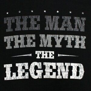 Men's Small 34-36 Black and White Short Sleeve Graphic Dad Man Tee Shirt